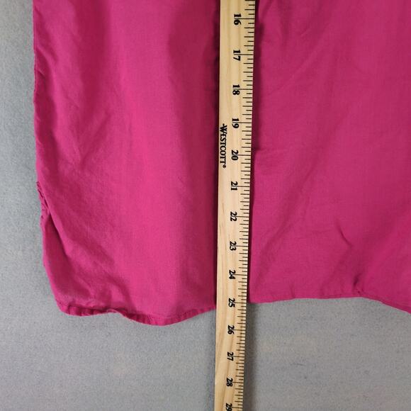 Izod Pink Embroidered Peasant Blouse Women's Plus Size 2X Tassel Tie Cap Sleeve - Picture 7 of 10